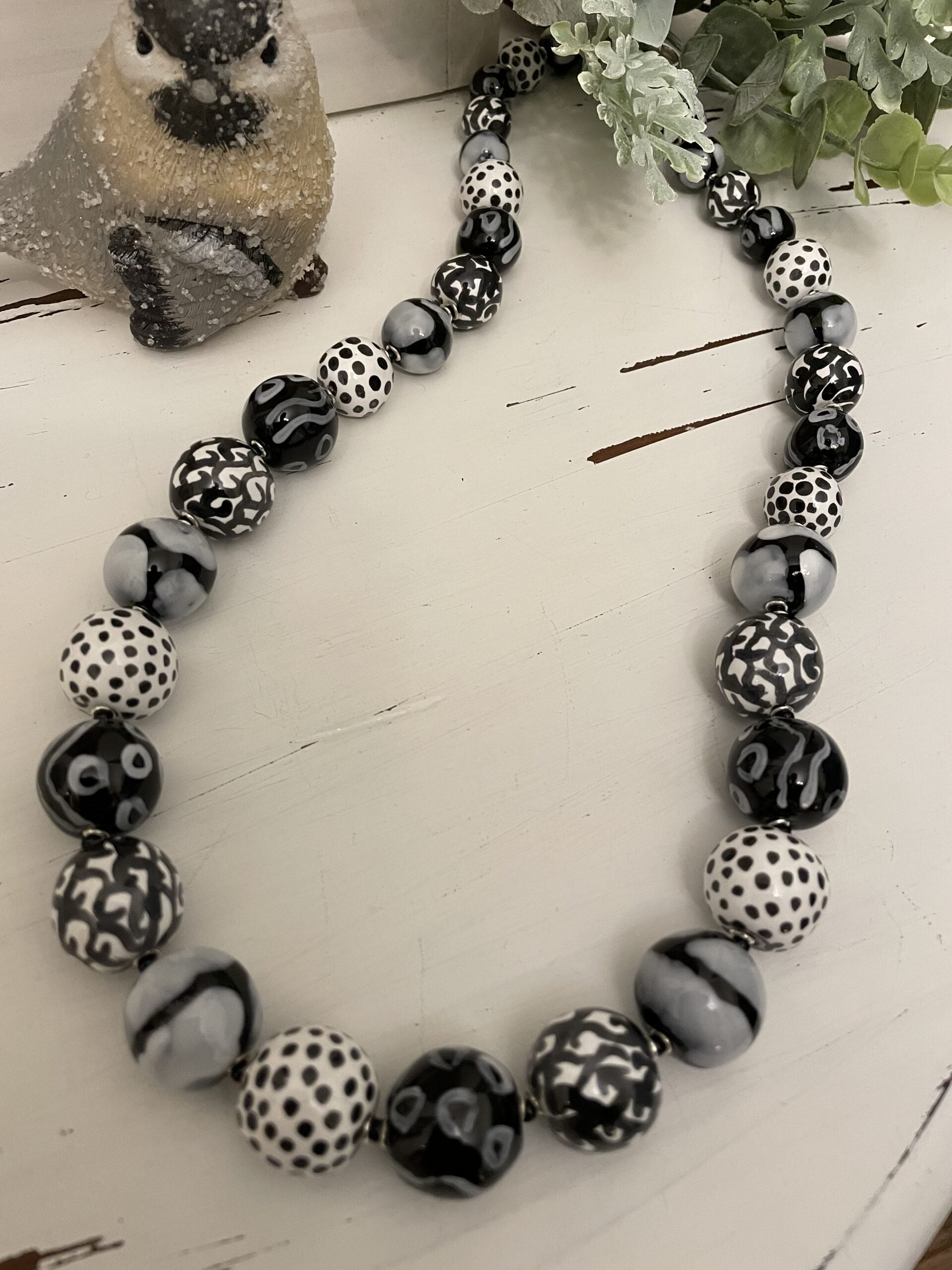 Kumihimo Necklace with Black & White Focal Stones – Main Avenue Galleria &  School of Art